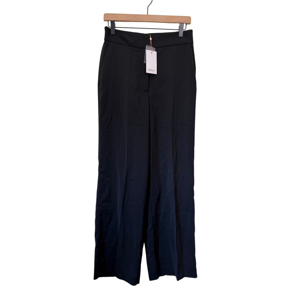 Quince Stretch Crepe Classic Trouser Pants Black Size 8 NWT - Picture 9 of 12